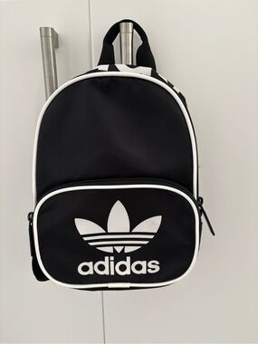 adidas Black and White Trefoil Mini Backpack